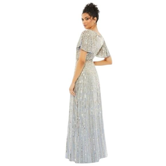 MAC DUGGAL 5538 Embellished V Neck Butterfly Sleeve Column Gown Size 10 $598 - Picture 3 of 10
